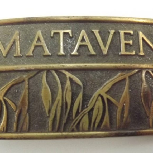 Vintage Brass Mataven Herbicide Belt Buckle - Picture 1 of 6